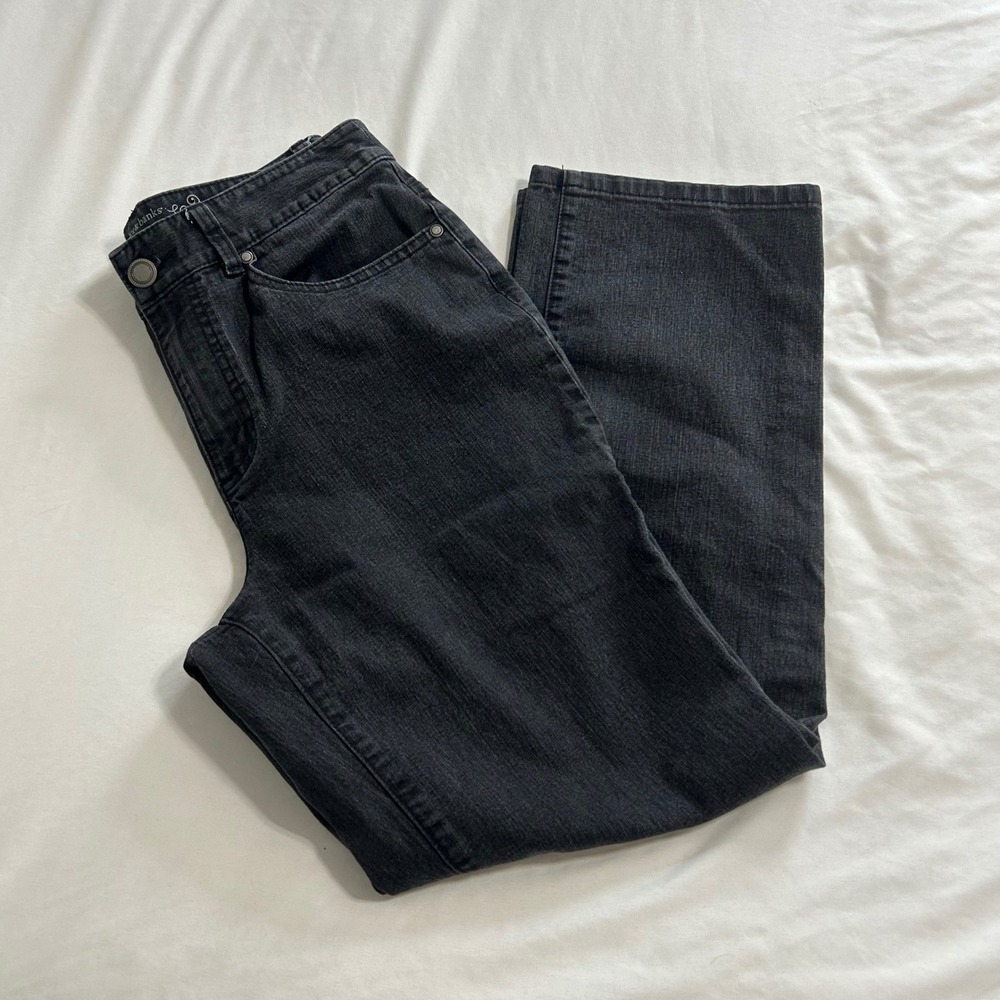 Christopher & Banks Classic Fit Black Straight Leg Jeans Womens 8 Short Stretch